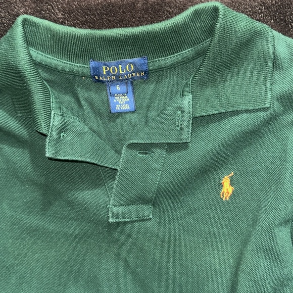 POLO RALPH LAUREN GREEN POLO SHIRT. Boys size 6. - Picture 2 of 5